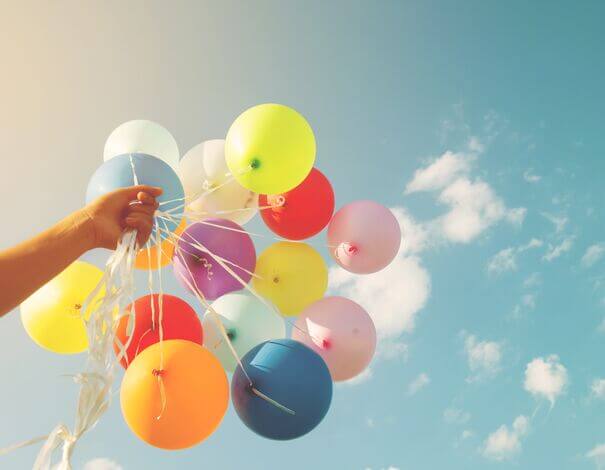 latex balloon in sky