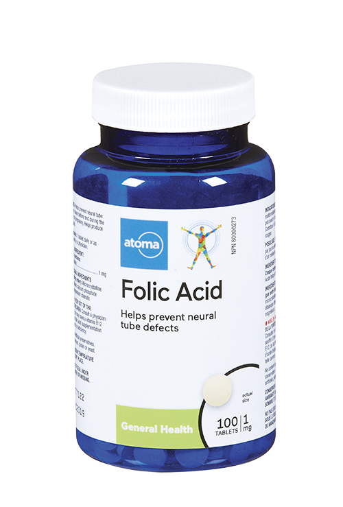 bottle of atoma folic acid