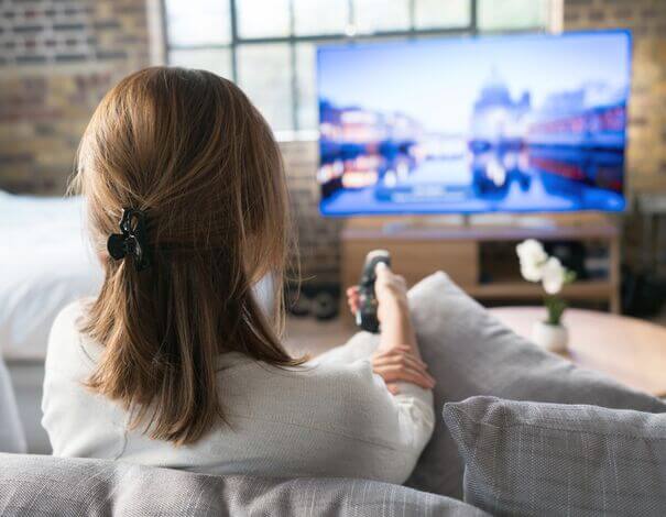 woman watching tv