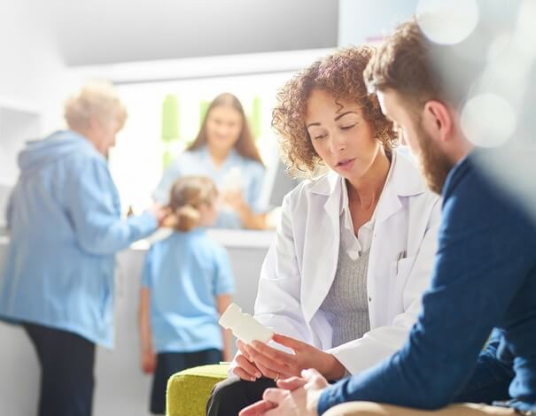 pharmacist advising patient pharmacist advising patient