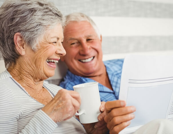 Senior couple laughing together